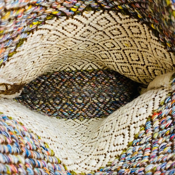 Bohemian Handmade Bucket Rope Bag Earthy Neutral Colors Shoulder Tote - Picture 5 of 7